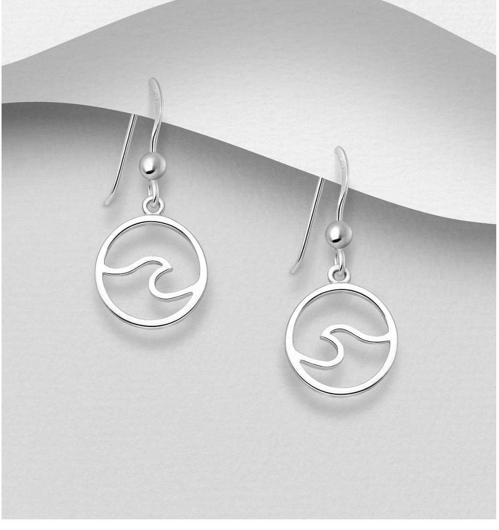 Sterling Silver Wave Earring image 0